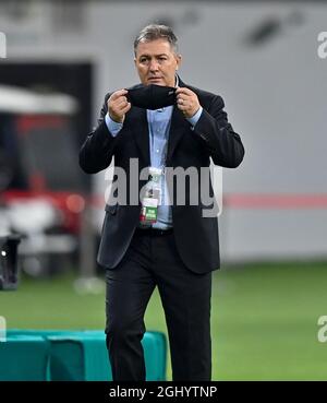 Doha, Katar. September 2021. Irans Cheftrainer Dragan Skocic reagiert während des WM-Qualifikationsspiel zwischen dem Iran und dem Irak in Doha, Katar, am 7. September 2021. Kredit: Nikku/Xinhua/Alamy Live Nachrichten Stockfoto