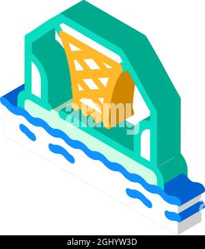 Wasser Basketball isometrische Symbol Vektor-Illustration Stock Vektor