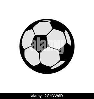 Fußball. Fußball. Sportausrüstung für Sportler. Isoliert auf weißem Hintergrund. Symbol, Symbol. Monochromer Grafikvektor. Stock Vektor