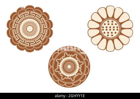 Koreanische Mitte Herbst Festival, Chuseok Cookie Design Illustration. Stock Vektor