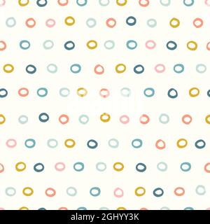 Hintergrund mit Punktmuster. Cute Vektor nahtlose Wiederholung von Hand gezeichnet unregelmäßigen Flecken. Geometrisches abstraktes Designelement. Stock Vektor