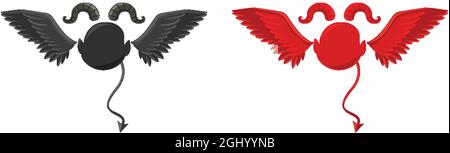 Satz von Teufel-Objekte für Dekor-Illustration Stock Vektor