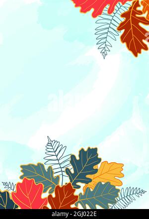 Moderne universelle Vorlagen. Helle Eichenblätter.geeignet für Grußkarten, Urlaubskarten, Corporate Cards und Einladungen. Abstraktes Design. Vektor Stock Vektor
