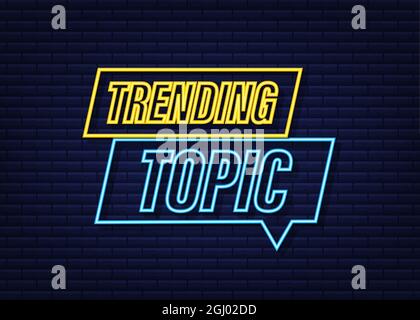 Trenderes Thema Neon-Symbol-Abzeichen. Bereit für den Einsatz im Web- oder Druckdesign. Vektorgrafik. Stock Vektor