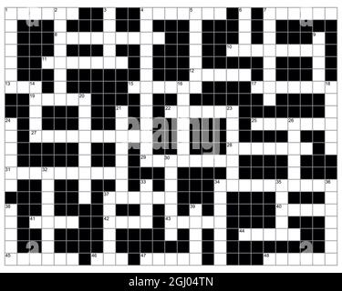 Ein leeres Kreuzworträtsel, Musterillustration Stockfoto