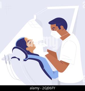 Illustriertes Zahnpflegekonzept Vektor-Illustration. Stock Vektor