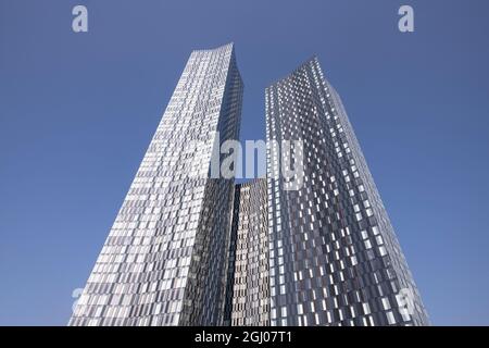 The Deansgate Square Skyscraper Cluster Stockfoto