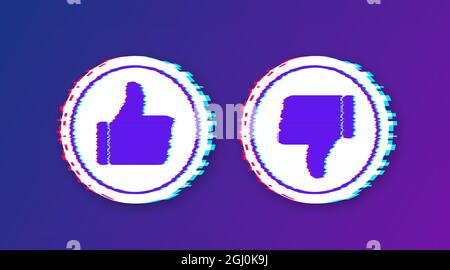 Ja Nein Worttext auf Gesprächsform Ja Nein in Sprechblasenglitch-Symbol. Vektorgrafik. Stock Vektor