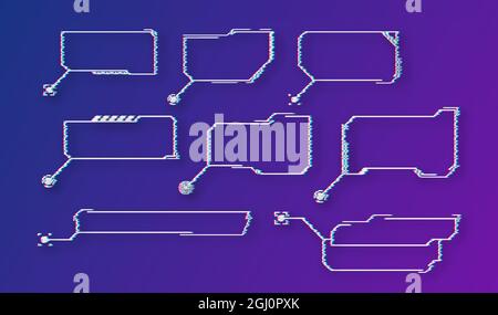 Abstraktes Hud Design, Glitch Set Icon. Vektorgrafik. Stock Vektor