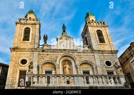 Israel, Kana. Die Hochzeitskirche von Kana, Anblick des ersten Wunders Jesu. Stockfoto