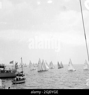 OLYMPISCHES SPIEL YACHTING STAR CLASS ALLGEMEINE ANSICHT START 30 AUGUST 1960 Stockfoto