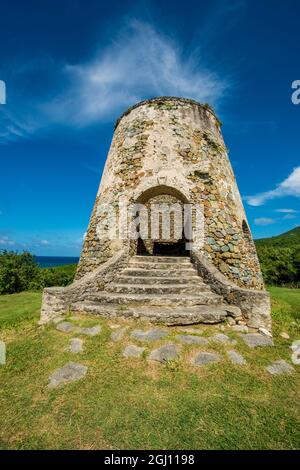 Ruins of Rust Op Twist Sugar Mill Plantage, St. Croix, US Virgin Islands. Stockfoto