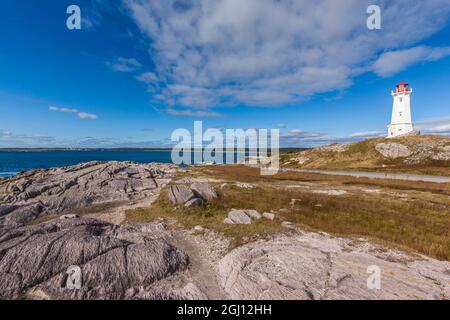 Kanada, Nova Scotia, Louisbourg Lighthouse. Stockfoto