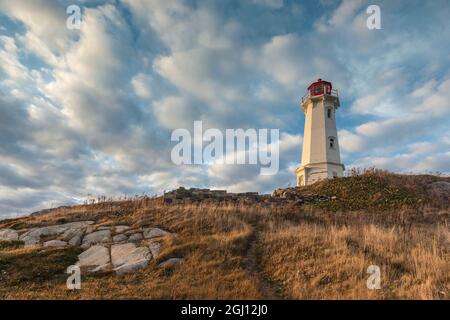 Kanada, Nova Scotia, Louisbourg Lighthouse. Stockfoto