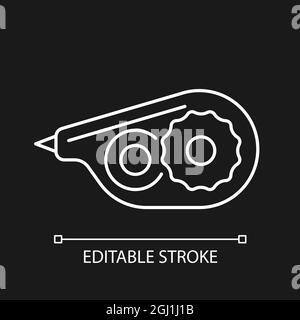 Korrekturband weißes lineares Symbol für dunkles Thema Stock Vektor