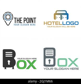 Travel Hotel Point PIN map Logo Design Stock Vektor