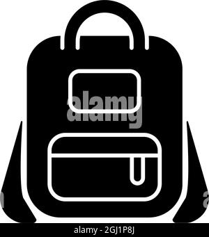 Schultasche schwarzes Glyphen-Symbol Stock Vektor