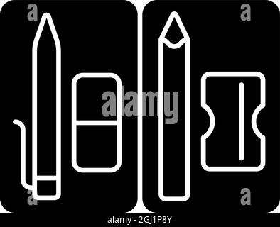 Bleistifttasche, schwarzes Glyphen-Symbol Stock Vektor