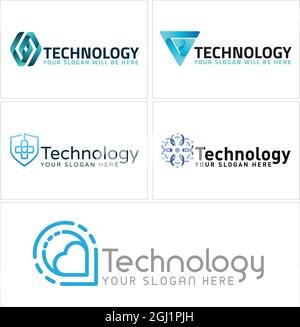 Technologie Medical Human Logo Design Stock Vektor