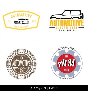 Retro Car Badge Automotive Logo Design Stock Vektor