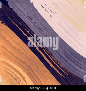 Mehrfarbiger Hintergrund mit diagonalem Verlauf und gezackten Kanten. Orange, hellbraun, weiß, violett und violett Stockfoto