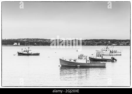 USA, Maine Five Islands. Fischerboote. Stockfoto