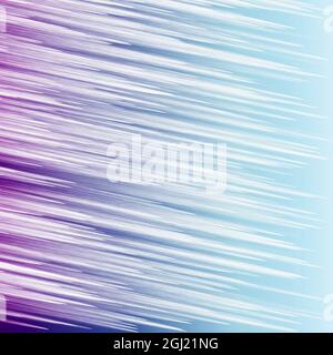 Abstrakter blauer und violetter Hintergrund mit bewegten Sternen oder Windeffekt. Winter- und kosmisches Muster Stockfoto