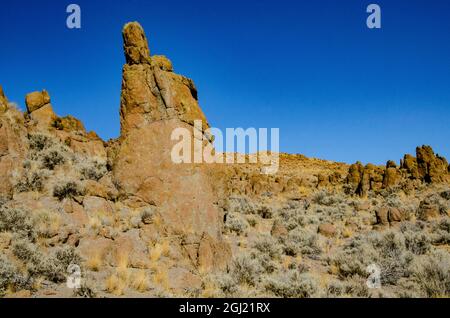 USA, Nevada, Black Rock Desert, Vulkangestein, Calico Mountains Stockfoto