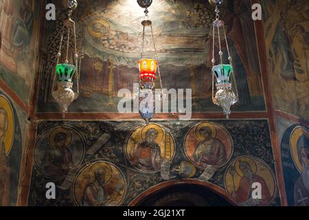 Heiliger Monastery der Verklärung des Erlösers ( metamorfoseos Spielzeug sotiros ) oder großes Meteor. 14. Jahrhundert, christliches Kloster, Meteora, Griechenland Stockfoto