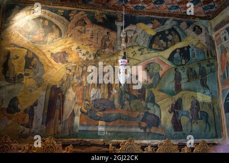 Heiliger Monastery der Verklärung des Erlösers ( metamorfoseos Spielzeug sotiros ) oder großes Meteor. 14. Jahrhundert, christliches Kloster, Meteora, Griechenland Stockfoto