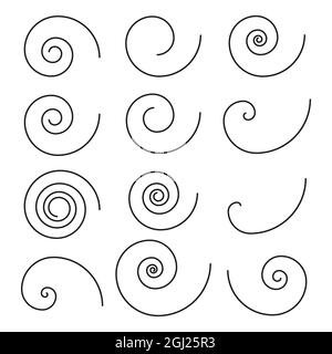 Satz einfacher Spiralelemente, Vektorgrafik Stock Vektor