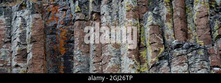 USA, Wyoming. Sheepeater Cliffs Detail, Yellowstone National Park. Stockfoto