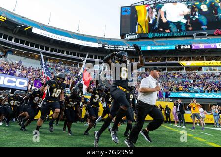 Charlotte, NC, USA. September 2021. Appalachian State Mountaineers nehmen an der Duke's Mayo Classic 2021 im Bank of America Stadium in Charlotte, NC, Teil. (Scott Kinser/Cal Sport Media). Kredit: csm/Alamy Live Nachrichten Stockfoto