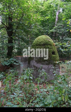 Kedzierzyn-Kozle, Polen - 20. August 2021: Zonenkontrollstationen. Außenposten. In diesem Bereich gab es den Kampf um Treibstoff. Bereich des Lagers Blechhammer. Stockfoto