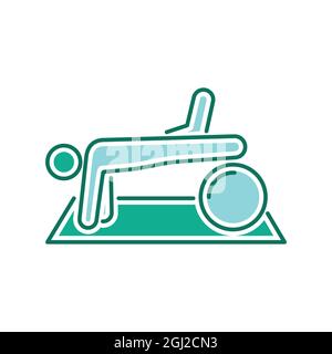Symbol für die Physiotherapie-Farblinie. Rehabilitation, Therapie. Isoliertes Vektorelement. Skizzieren Sie das Piktogramm für Webseite, mobile App, Promo. Stock Vektor