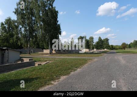 Lambinowice, Polen - 21. August 2021: Stalag 318 VIII F 344 Lamsdorf. Was von dem Kriegsgefangenen in Lambinowice übrig bleibt. Woiwodschaft Opole Stockfoto