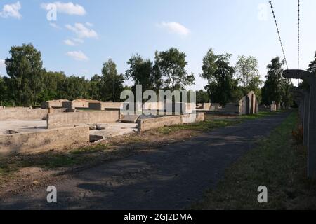 Lambinowice, Polen - 21. August 2021: Stalag 318 VIII F 344 Lamsdorf. Was von dem Kriegsgefangenen in Lambinowice übrig bleibt. Woiwodschaft Opole Stockfoto