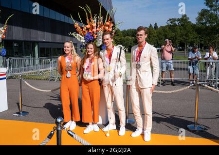 Niederlande, Den Haag am 07/09/2021. Das Ministerium für Gesundheit, Wohlfahrt und Sport organisiert eine Hommage an die niederländischen Medaillengewinnerinnen der 202 Stockfoto