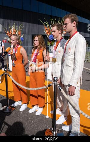 Niederlande, Den Haag am 07/09/2021. Das Ministerium für Gesundheit, Wohlfahrt und Sport organisiert eine Hommage an die niederländischen Medaillengewinnerinnen der 202 Stockfoto