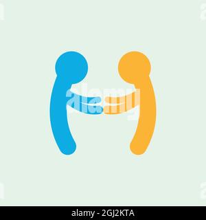 Abstrakter Buchstabe H Leute Logo Symbol flaches Design Vektor Grafik Konzept Stock Vektor