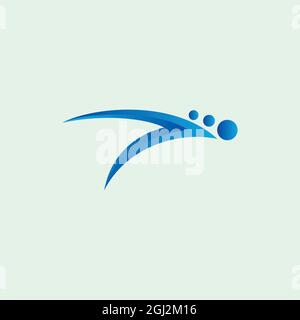 Abstrakt Menschen laufen Logo Symbol flach Design Vektor Grafik Konzept Stock Vektor