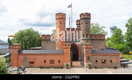 Fort Friedrichsburg war eine Festung in Königsberg, Deutschland. Der einzige Überrest der ehemaligen Festung ist das Friedrichsburger Tor in Königsberg, Russland. Stockfoto