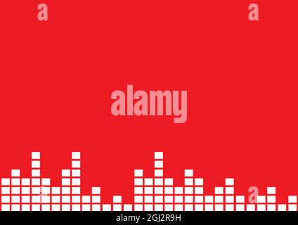 Zusammensetzung der weißen Block eq Frequenz Meter auf rotem Hintergrund Stockfoto
