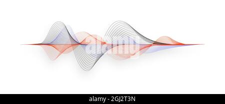 Poster der Schallwelle vom Equalizer. Vektorgrafik auf hellem Hintergrund Stock Vektor