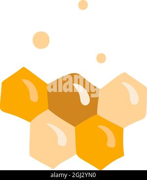 Honeycomb Sechseck-Form in Cartoon skandinavischen Stil, Propolis isoliert auf weißem Hintergrund. Gelber Bienenstock, süßes Wachs, Imkerelement Stock Vektor