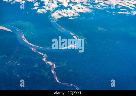 Luftaufnahme des Amazonas in Peru Stockfoto