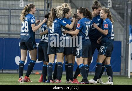 Hoffenheim, Deutschland. September 2021. TSG Hoffenheim gegen FC Rosengård - UEFA Women's Champions League - Dietmar-Hopp-Stadion Credit: SPP Sport Press Foto. /Alamy Live News Stockfoto