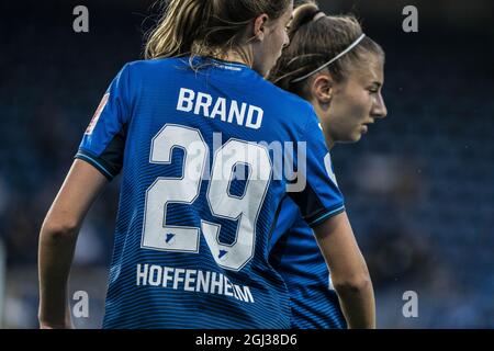 Hoffenheim, Deutschland. September 2021. TSG Hoffenheim gegen FC Rosengård - UEFA Women's Champions League - Dietmar-Hopp-Stadion Credit: SPP Sport Press Foto. /Alamy Live News Stockfoto