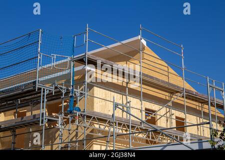 Neues Holzhaus im Bau Stockfoto