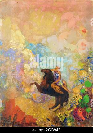 Muse on Pegasus von Odilon Redon (1840-1916), Öl auf Leinwand, 1907-10 Stockfoto